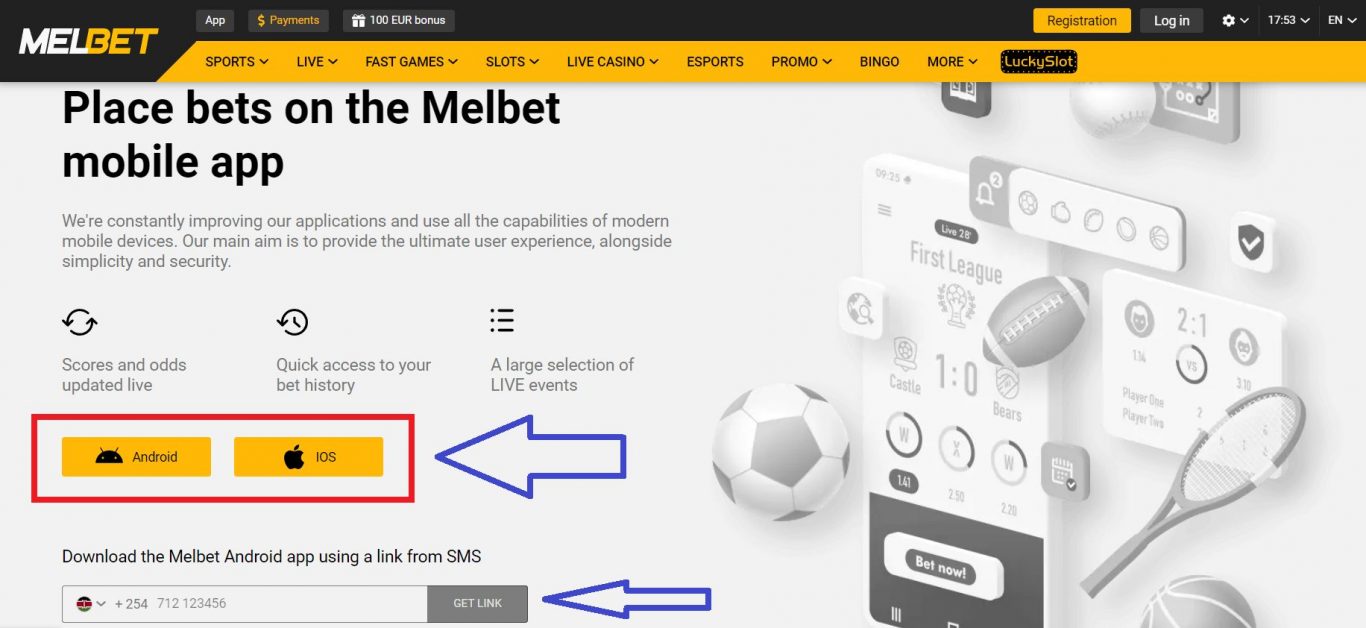 Melbet Kenya app for iPhone